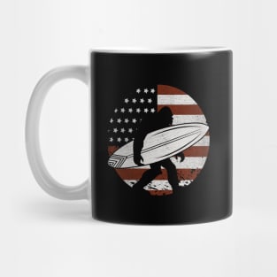 Surfing BIgfoot American Flag Mug